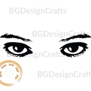 Woman Eyes SVG, Eyes SVG, Woman Face SVG, Women Eyes Clipart, svg file for cricut, png, silhouette