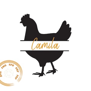 Monograma de divisão de frango, SVG de frango, DXF de frango, clipart de frango, arquivo de corte svg de frango, arquivo de corte de frango, frango png