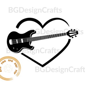 Heart and Guitar SVG, Guitar SVG, Music SVG, heart svg, svg file for cricut, png, cut file