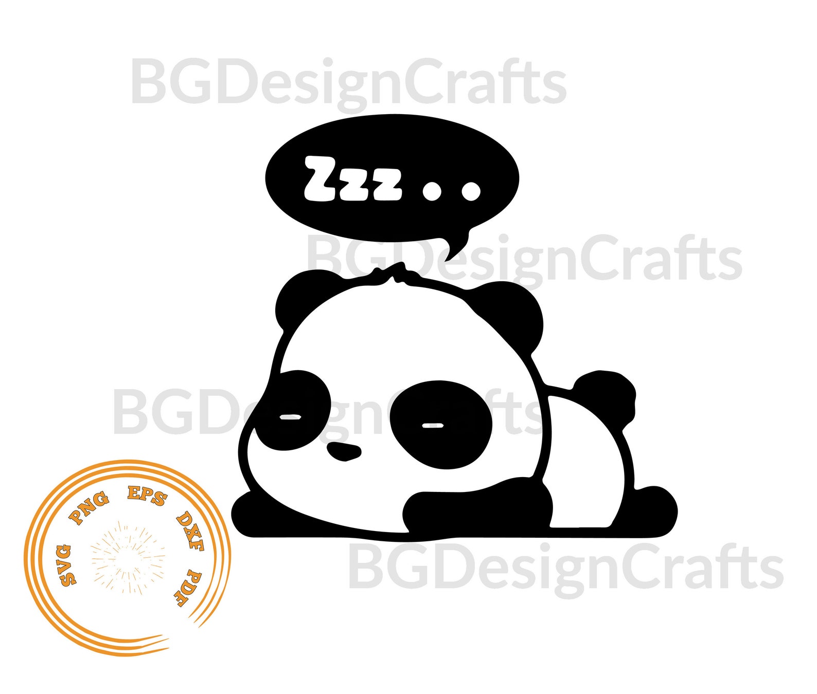 Panda Bear SVG, Panda SVG, Sleepy Panda SVG, Clipart, Funny Animal Svg ...