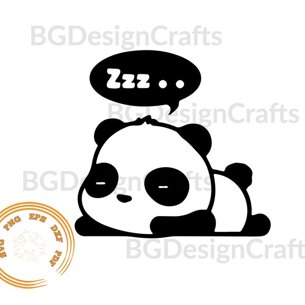 Panda Bear SVG, SVG Panda, Sleepy Panda SVG, clipart, svg animal drôle, couper fichier, fichier svg pour cricut