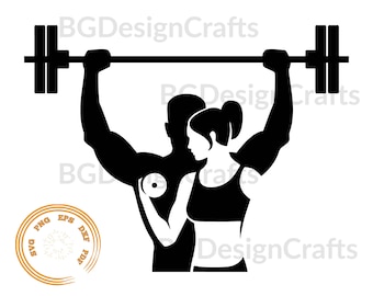 Fitness Svg, Body Building Svg, Workout SVG, Fitness Icon Svg, Silhouette, Cut File, Clipart, Dxf, Eps