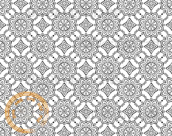 Pattern#12, Floral Pattern SVG, Flower Patern SVG, Geometric Pattern SVG, Floral Damask png, Damask svg, Tooled Leather svg