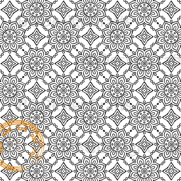 Pattern#12, Floral Pattern SVG, Flower Patern SVG, Geometric Pattern SVG, Floral Damask png, Damask svg, Tooled Leather svg