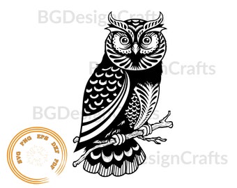 Owl SVG, Owl DXF, Owl Clipart, Owl svg cut file, Owl cut file, Owl png, Owl svg file for cricut, Owl silhouette