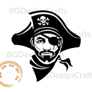 Pirate SVG, Pirate Png, Pirate Silhouette, Pirate head Svg, Pirate clipart, file svg per cricut