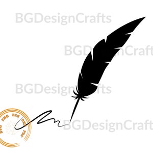 Feather quill pen standing in bottle of ink icon Vector Image