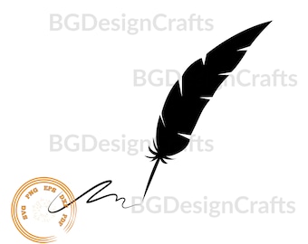 Feather Quill SVG, Fearher Svg, Quil Svg, inkwell Svg, inkwell pen svg, clipart, cut file, silhouette