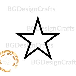 Star SVG, Star DXF, Star Clipart, Star cut file, Star png, Outline