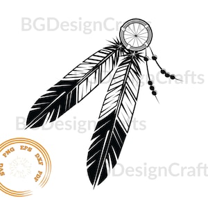Indian Feather Svg, Feather Svg, dreamcatcher svg, png, dxf, clipart, svg file for cricut