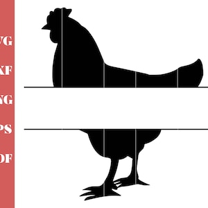 Chicken SVG, Chicken Split Monogram SVG, Chicken Monogram svg, Chicken DXF, Chicken Clipart, Chicken svg cut file, Chicken cut file