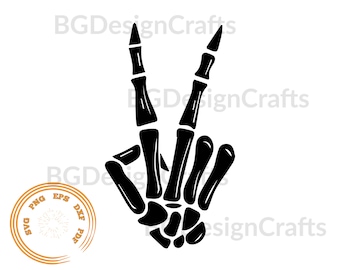 Skeleton Hand Svg, Skeleton Svg, Skeleton Peace Sign svg, Hallowen svg, png, dxf, clipart