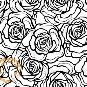 Rose Pattern #1, Rose Pattern SVG, Floral Pattern SVG, Flower Pattern png, tooled leather svg, Seamless cut file