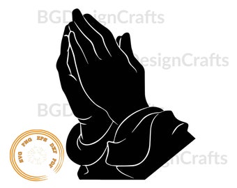 Praying Hands Svg, Praying Hands Silhouette, Cut file, Clipart, Svg file for cricut