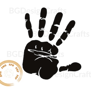 Hand print SVG, Hand SVG, Handprint Cricut, Handprint Silhouette, Cut File, png, Clipart