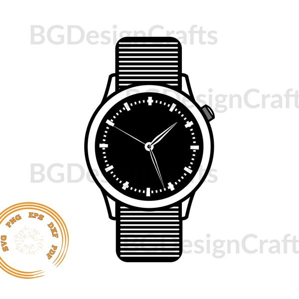 Wrist Watch SVG, Watch SVG, Clock Svg, Time Svg, Clipart, Cut file, Silhouette