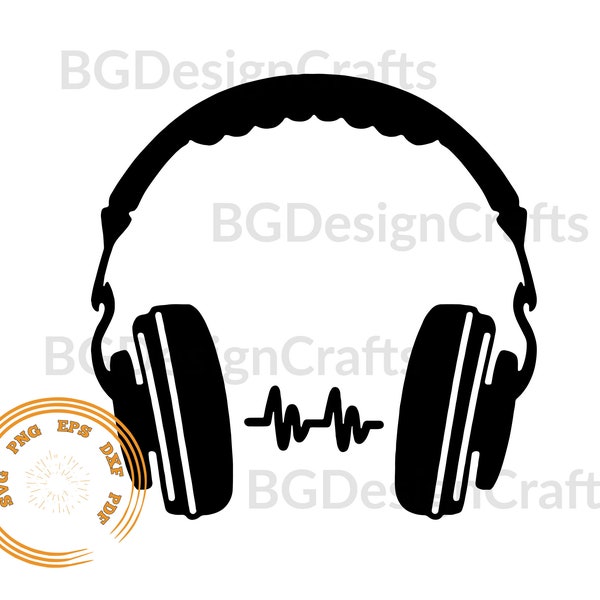 Headphones SVG, Headphones DXF, Headphones Clipart, Headphones svg cut file, Headphones cut file, Headphones png,  Headphones silhouette