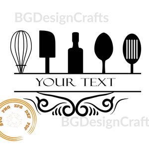 Kitchen Split monogram svg, Kitchen split frame svg, Kitchen Svg, kitchen tool svg, cooking svg