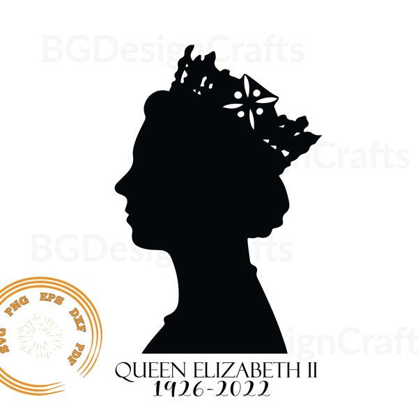 Queen Elizabeth Svg, Queen Elizabeth RIP, United Kingdom Queen Svg, Png, clipart, silhouette