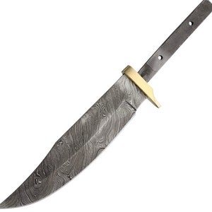 Knifemaking- Damascus steel clip point blade.