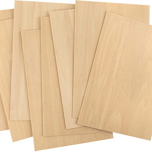 Thin Wood Sheets for Crafts, Wood Burning, Basswood Plywood (8 Pack) 