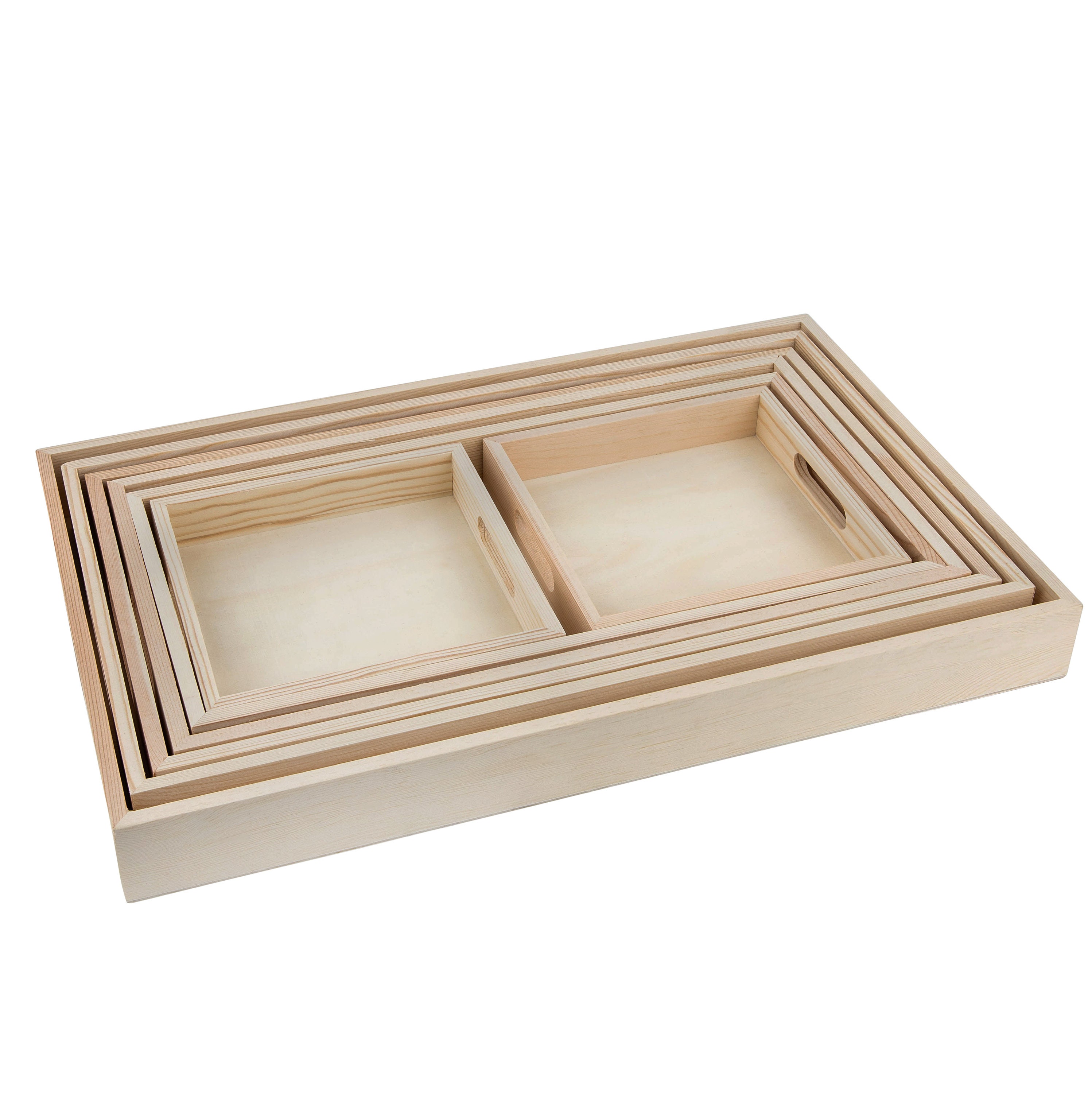 Nested Tray Fixture Wooden Nested Serving Trays 7 Pack Set of Rectangal - Etsy