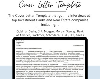 Cover Letter Guidance & Template - Get interviews from the top investment banks/law firms/consulting companies
