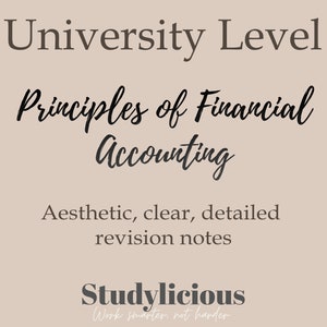 Economics: Principles of Financial Accounting (university level) Aesthetic Clear Detailed Revision Notes