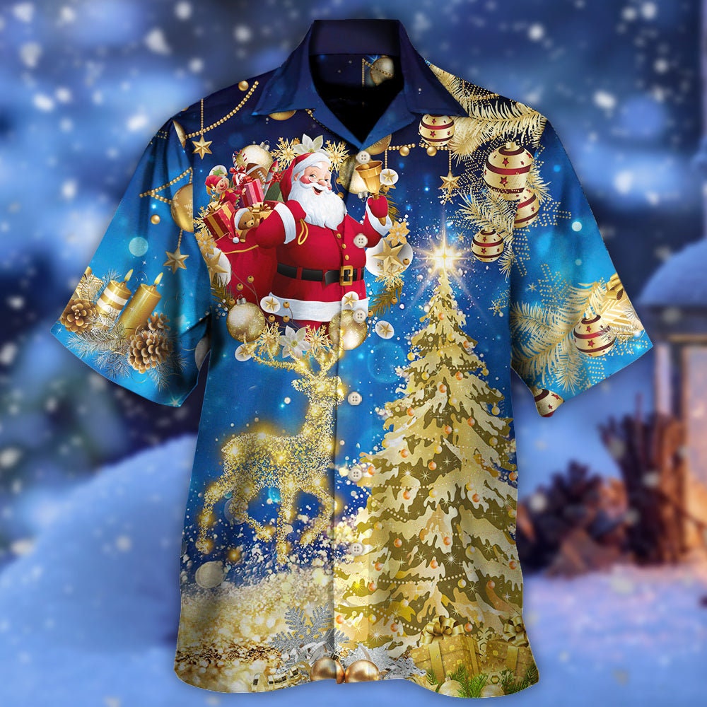 Discover Christmas Tree Blue Hawaiian Shirt