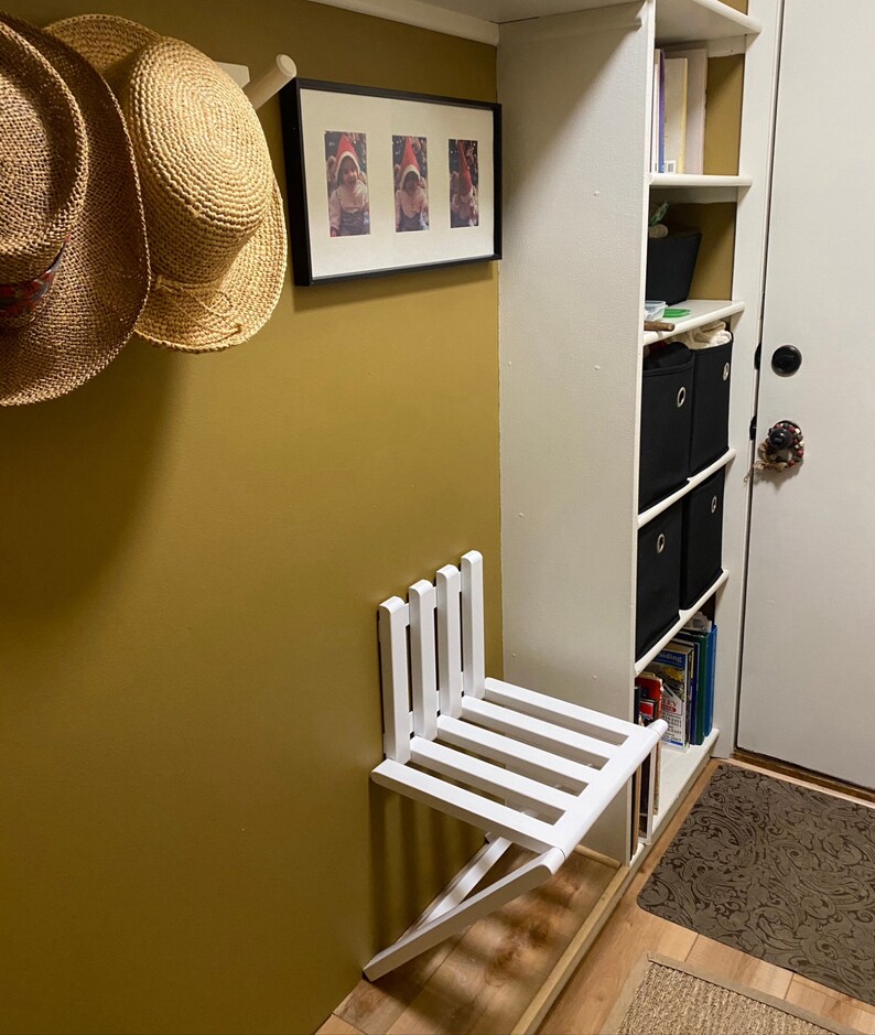 Wallmounted folding chair chair in the hallway folding Etsy