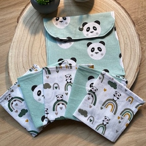 Pouch + 5 oeko tex cotton handkerchiefs