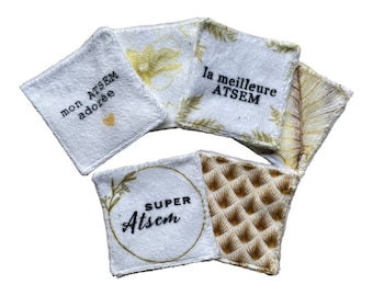 Cleansing/makeup removing wipes - washable cotton pads ATSEM theme