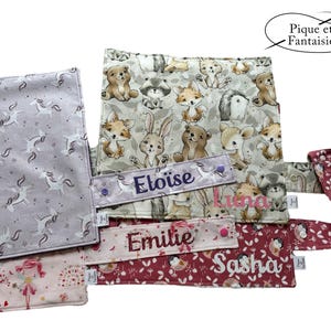Table napkin, canteen napkin with integrated customizable circle (fabrics 1 to 70)