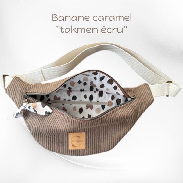 Riñonera de pana para mujer y adolescente, bolso de moda, bolso práctico "MARRÓN"
