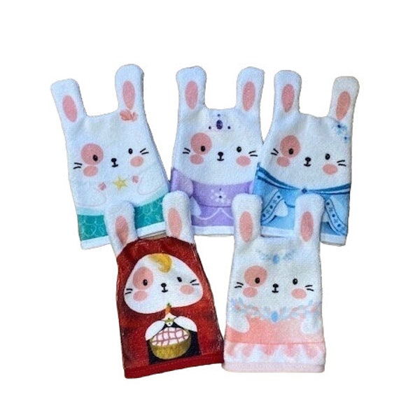 mini-gants de toilette/débarbouillette PRINCESSE LAPIN