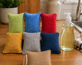 Washable, reusable, zero-waste sponge and washcloth