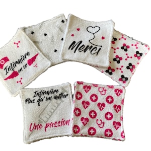 Cleansing/makeup removing wipes - washable cotton pads with nurse theme