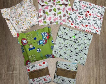 Snap pouch and 7 washable wipes