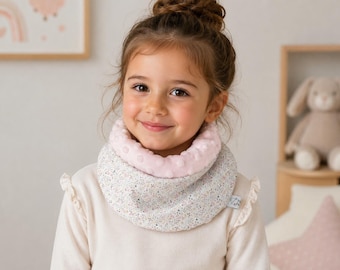 Bufanda tubular de invierno forrada en minky - calentador de cuello - bufanda para niños