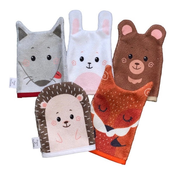 mini-washcloths/washcloth "the animals of the forest"