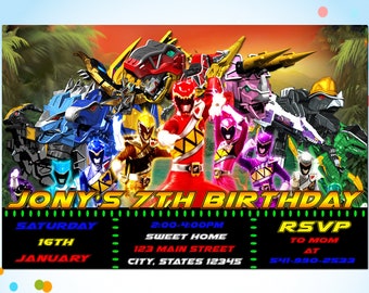 Ranger Dino Charge Invitation Etsy Ranger Dino Charge Invitation Etsy