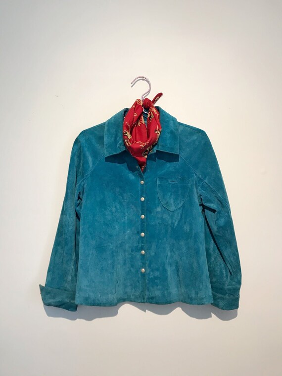Turquoise Leather Shirt