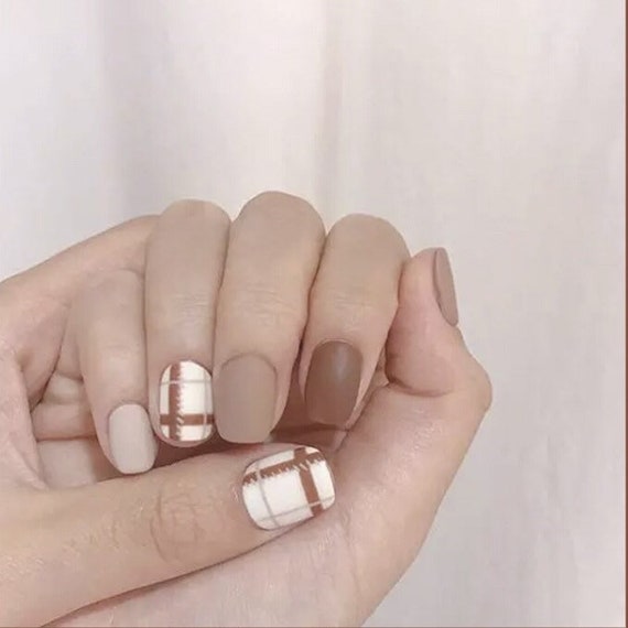 Nail Stickers Nail Art. Nail Wraps. Brown Nail Wrap. Matte Nail