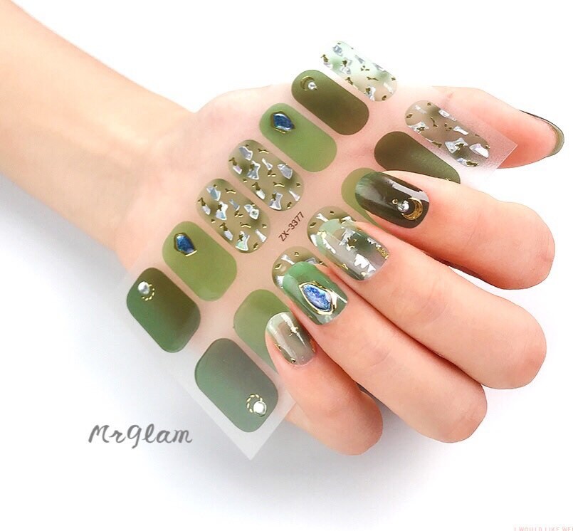 ポリッシュ 3D Nail Art. Glitter Nail Wraps. 3D Nail Wrap. Nail Wrap Neutral