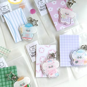 Llavero acrílico de Bao / Epoxi / Doble cara / Charm de estrella / Kawaii / Arte lindo / Estético / Accesorio / Ilustración / Conejito de oveja