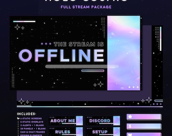 Pakiet Holo Cosmic Stream Twitch do natychmiastowego pobrania