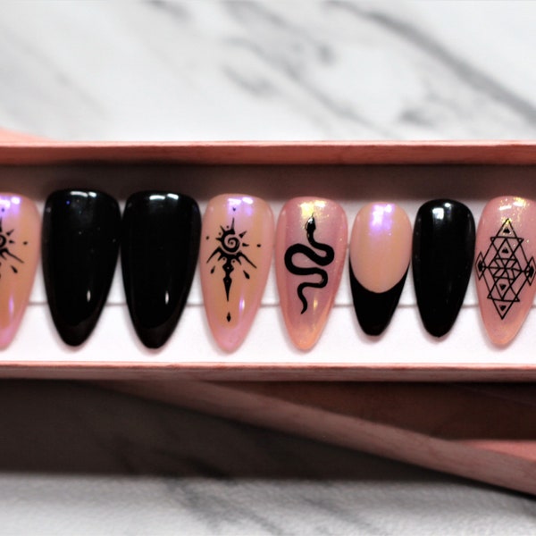 Nude Gothic Press on Nails