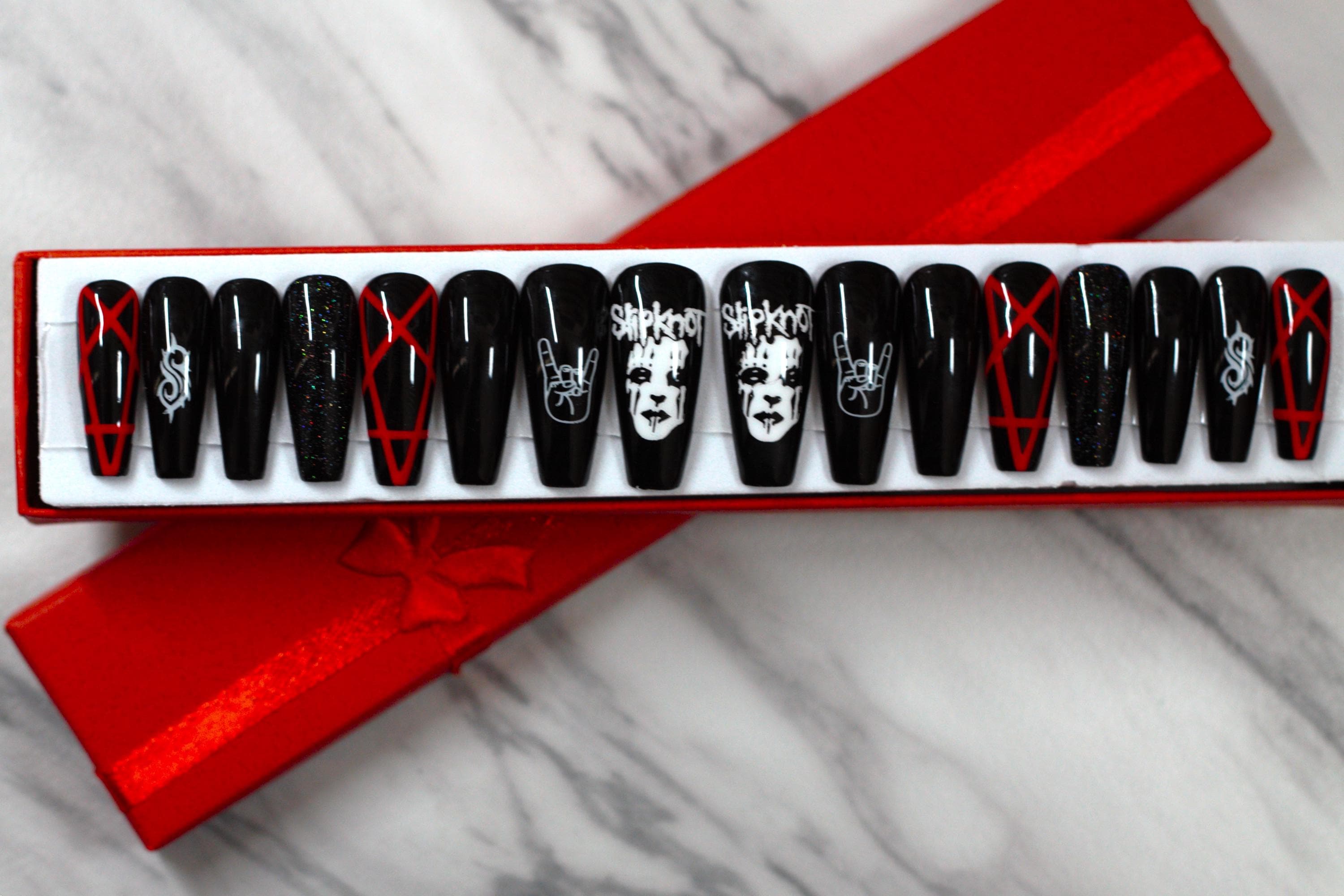 Nu Metal Inspired Band Nails - Etsy