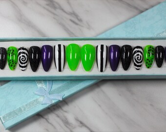 Green and Purple Movie Inspired Nails