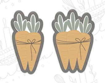 Carrot bunch cookie cutter